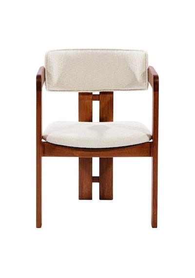 Narvik İskandinav Still T Model Ahşap Sandalye Ceviz - Beyaz