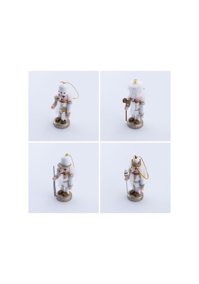 Yılbaşı Süsü Kurşun Asker Seti, 10 Cm, Beyaz 4 Adet Diğer