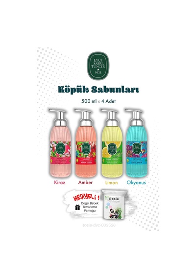 Eyüp Sabri Tuncer 4'lü Set 500 Ml Köpük Sabun Ve Rosıe