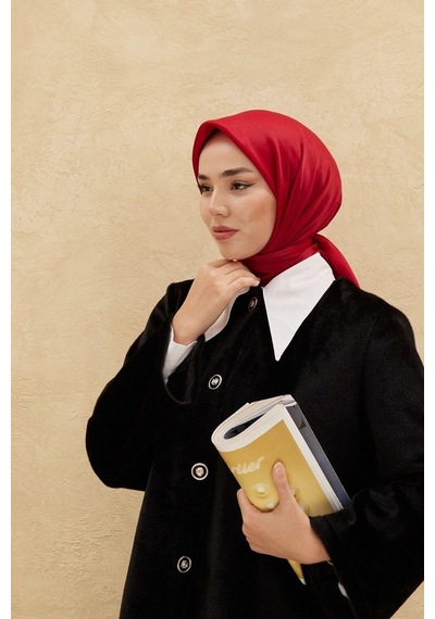 Silk Home Düz Shiny Eşarp - Bordo - Bordo