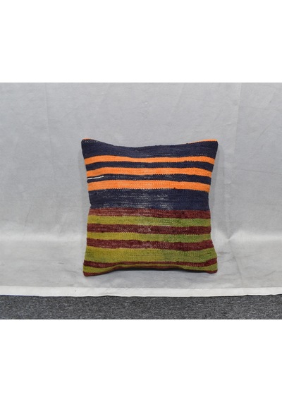 Zehra Abla Halı Yeni El Dokuma Dekoratif Kilim Kırlent Yastık Kılıfı 6496 Çok Renkli