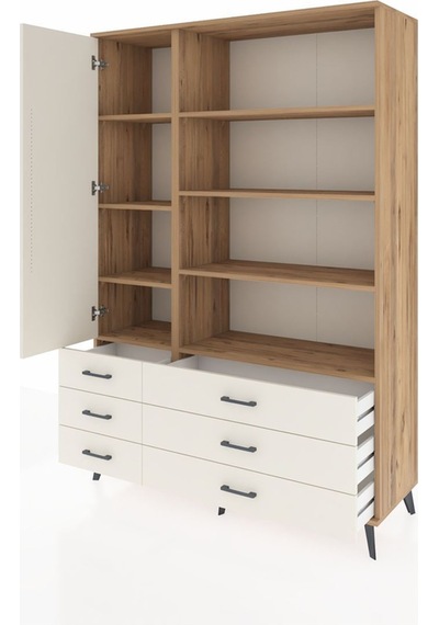 Hyperion Dolap 8 Raflı 6 Çekmeceli Tek Kapaklı 132x44x195 Çam-aytaşı/aytaşı Aytası/aytası Hyperion Dolap 8 Raflı 6 Çekmeceli Tek Kapaklı 132x44x195 Çam-aytaşı/aytaşı Aytası/aytası
