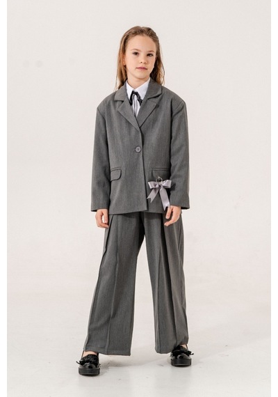 Giyicem Kız Çocuk Blazer Ceket 6600 Gri