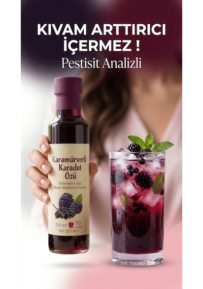 Beyorganik Pestisit Analizli Karamürverli Karadut Özü 250 ML