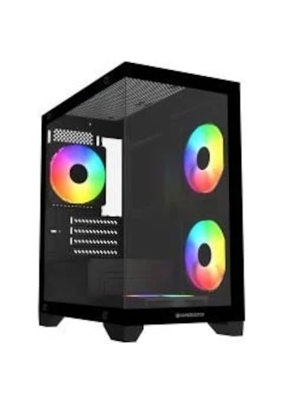 Gamebooster M6001b 600w 4 12 Rainbow Fan Mid-t M-atx Seaview Gaming Siyah Kasa