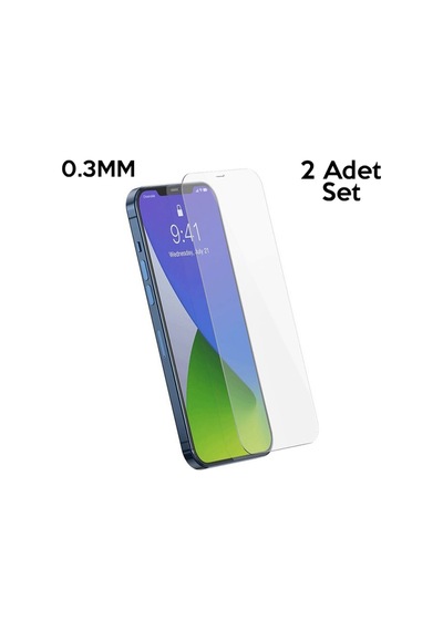 Baseus Apple Uyumlu   iPhone 12 Pro Max 6.7 0.3Mm Ful Tempered Cam Ekran Koruyucu Şeffaf (467499338)