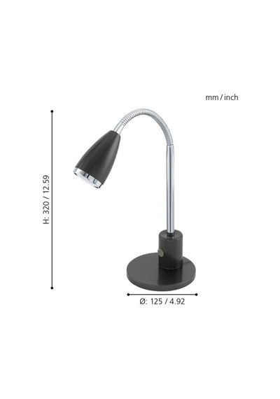 92873 Fo Masa Lambası,metal, Siyah Çok Renkli