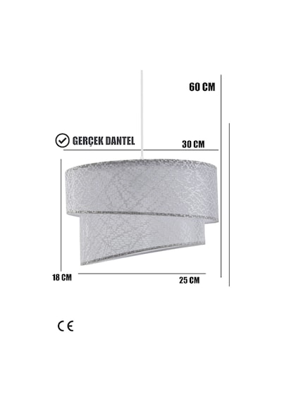Dantel Beyaz Avize Bipartite Beyaz