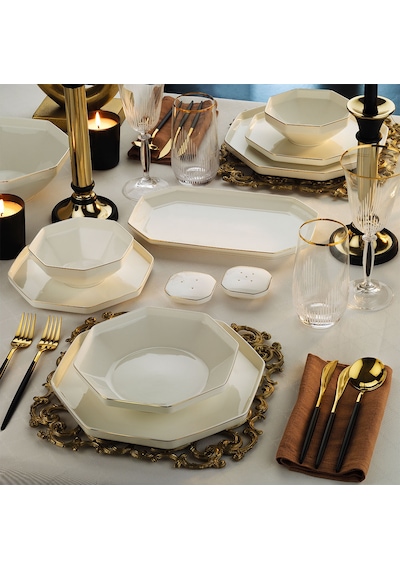 Aryıldız Galia Gold 12 Kişilik 54 Parça Yemek Takımı