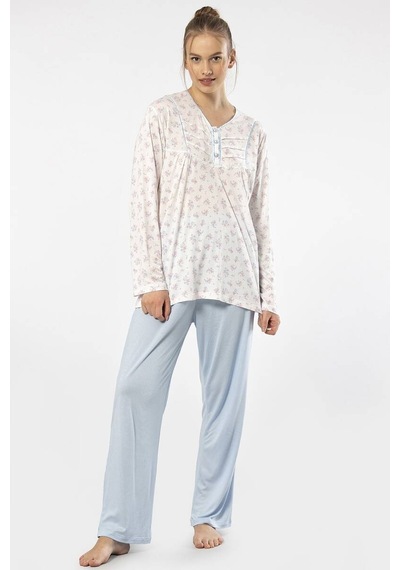 Empirme Patlı Battal Uzun Kollu Pijama Takım 001