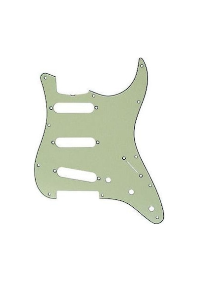 Fender Pickguard Stratocaster S/s/s 11-hole Mount Mint Green Mg/b/mg 3-ply Pickguard