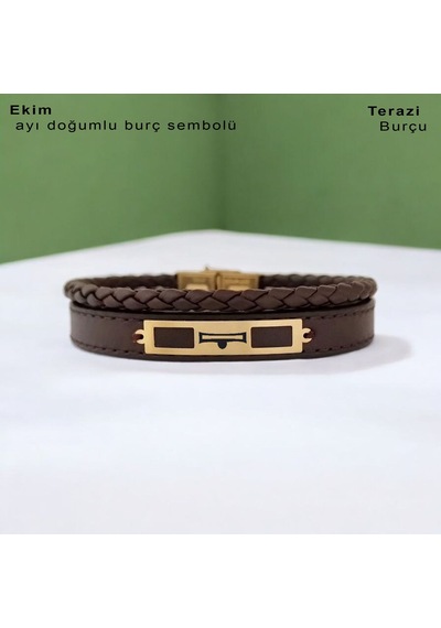Ekim Ayı Doğumlarına Kahverengi Derili Dikdörtgenli 14 Ayar Altın Plakalı Hediye Bileklik-379ay Ekim Ekim Ayı Doğumlarına Kahverengi Derili Dikdörtgenli 14 Ayar Altın Plakalı Hediye Bileklik-379ay Ekim
