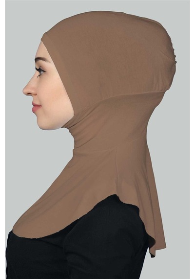 Altobeh Kadın Tesettür Pratik Boyunluklu Hijab - Sporcu Bone Toprak