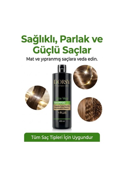 +plus Kepeğe Karşı Etkili Ve Nemlendirici Tuzsuz Doğal Aleo Vera Şampuan 400 Ml