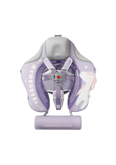 Mambobaby Yüzme Simidi - Purple Unicorn, Emniyetli, Gölgelikli Ve Ayak Destekli