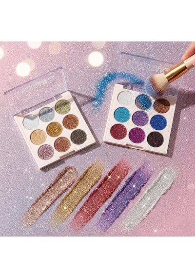 9 Renk Glitter Diamond Far Paleti - 2'li Set Diğer