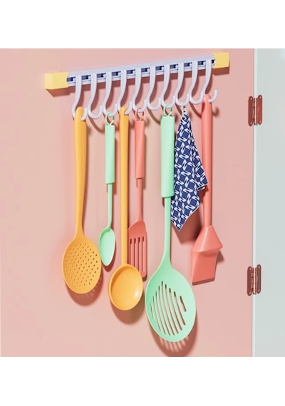 10 Kancalı Raylı Mutfak Ve Banyo Düzenleyici Askı 30 Cm Bx40 Diğer