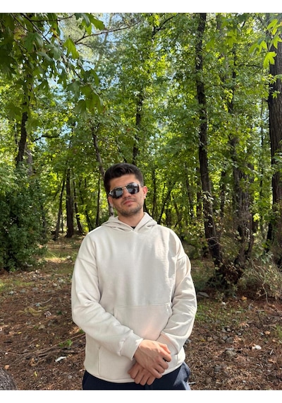 Erkek 3 İplik Basic Oversize Kanguru Cepli Kapüşonlu Sweatshirt Ekru
