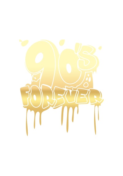 90's Forever Araba Sticker 17x17 Cm Gold