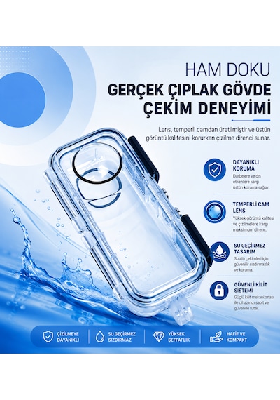 Insta360 X5 Aksiyon Kamerası İçin 45m Su Geçirmez Kılıf, Koruyucu Sualtı Dalış Kılıfı Muhafaza Koruyucu Beyaz