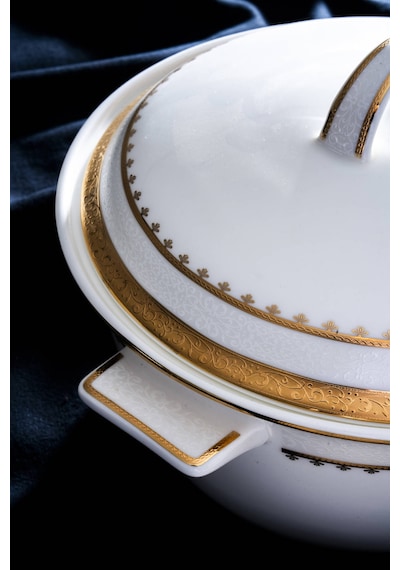 Acar Oriente 12 Kişilik 60 Parça Yemek Takımı Beyaz/gold