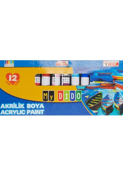 Mydido Akrilik Boya 12x9 Ml Tüp Tek Renk