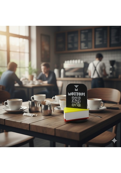 Qr Menü Standı Cheesecake Limonlu-1 Adet /dijital Menü Modern Stand,qr Menü Masaüstü Standı,karekod Menü,kafe Menü 1 Adet