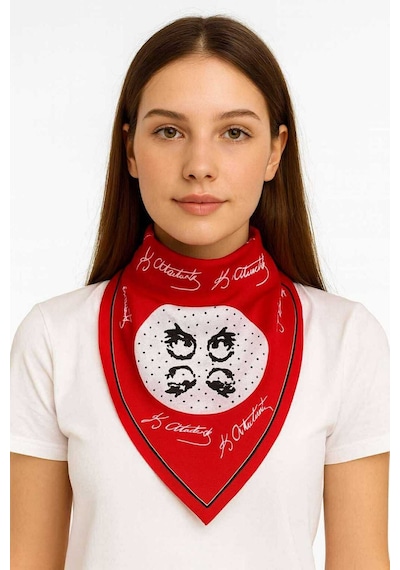 Herşeynota Atatürk Imzası Ve Resmi Bandana 23 Nisan, 29 Ekim, 30 Ağustos, 19 Mayıs Fular 1 Adet Çok Renkli