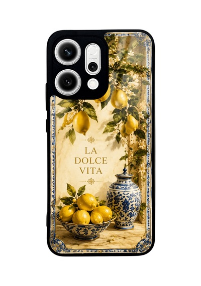 Oppo Reno 14 La Dolce Lemon Tasarımlı Glossy Telefon Kılıfı Yellow