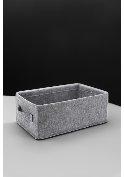 Yunusoğlu Home Dolap İçi Çamaşır Oyuncak Düzenleyici Keçe Saklama Kutusu Sepet Organizer 38x25x13 Cm Gri