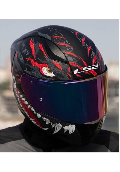 Ls2 Rapıd 2 Race Kaıju Fullface Motosiklet Kaskı Gökkuşağı Camlı Siyah