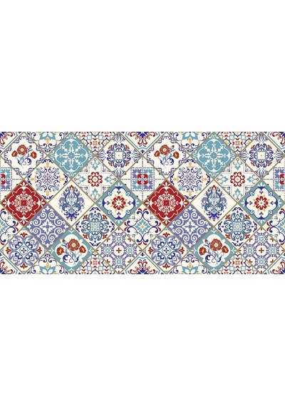 Yer Kaplama Zemin Kaplama Folyosu 65x130 Cm Türk Vintage Desen