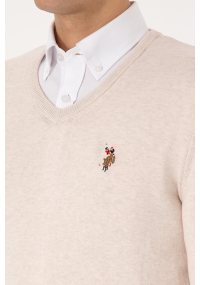 U.S. Polo Assn. Erkek Krem Melanj Basic Kazak 50307778-VR159