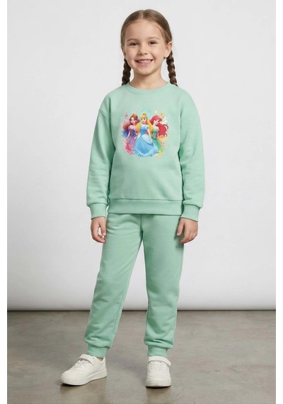 Emila Kids Kız Çocuk Mint Baskılı Pijama Takımı - 28306-mınt Açık Mint