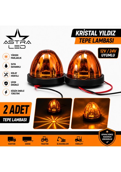 Astra Led 2 Adet Kristal Yıldız Led Lamba 12v / 24v