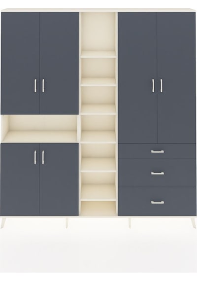 Arges Dolap 13 Raflı 3 Çekmeceli 6 Kapaklı 220x30x243 Aytaşı-antrasit/antrasit Antrasıt/antrasıt Arges Dolap 13 Raflı 3 Çekmeceli 6 Kapaklı 220x30x243 Aytaşı-antrasit/antrasit Antrasıt/antrasıt