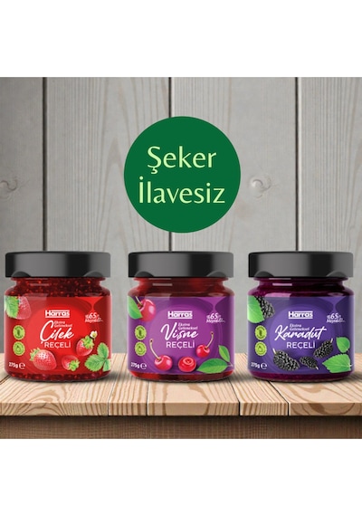 Ş.ilavesiz %65 Meyveli Reçel 4'lü Set 275 Gr