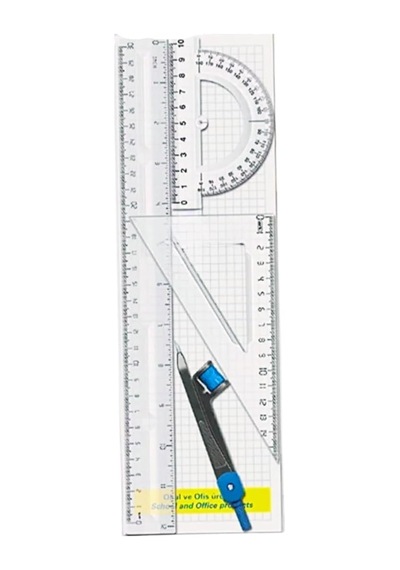 Jouis Cetvel Seti Çizim Takımı 30 Cm Cetvel Pergel Gönye İletki Şeffaf Çizim Takımı Pergelli Çizim Seti 4 Par Diğer