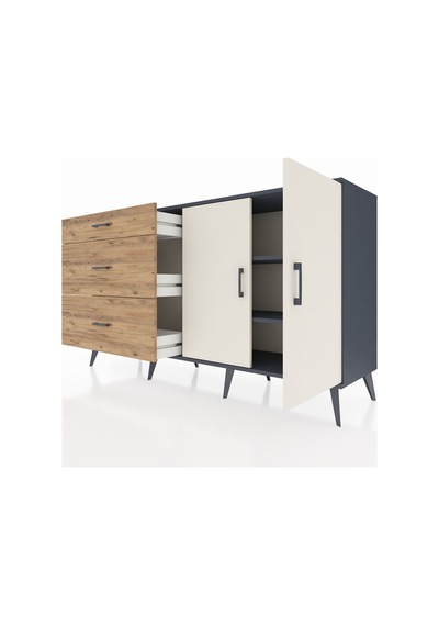 Hyperion Konsol 2 Raflı 3 Çekmeceli 2 Kapaklı 176x44x99 Antrasit-aytaşı/çam Antrasıt/aytası - Antrasıt Hyperion Konsol 2 Raflı 3 Çekmeceli 2 Kapaklı 176x44x99 Antrasit-aytaşı/çam Antrasıt/aytası - Antrasıt
