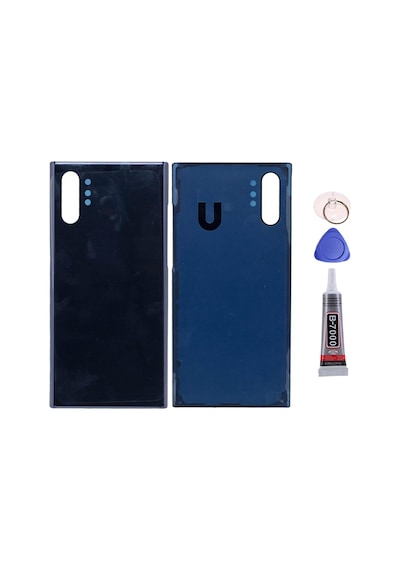 Samsung Note 10 Plus Siyah Uyumlu Arka Kapak Batarya Kapağı Pil Kapağı Yapışkan Ve Sökme Aparatıyla Beraber Full Set Siyah