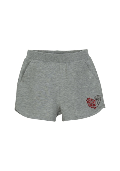 Lovetti Gri 2 Kız Çocuk Kalp Baskılı Iki Iplik Şort 7853G028 Gri
