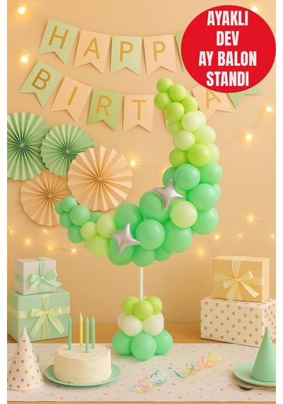 Ay Şekilli Parti Balon Dekoru Doğum Günü Masa Üstü Süsleme Seti Pastel Renkli 3d Stand Ay Şekilli Parti Balon Dekoru Doğum Günü Masa Üstü Süsleme Seti Pastel Renkli 3d Stand