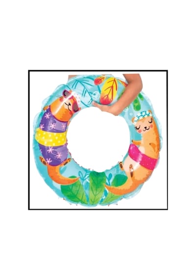 Uyguna-yakala Çocuk Yüzme Simidi Şeffaf Desenli Gök Mavisi 61cm-mıt.006 Çok Renkli