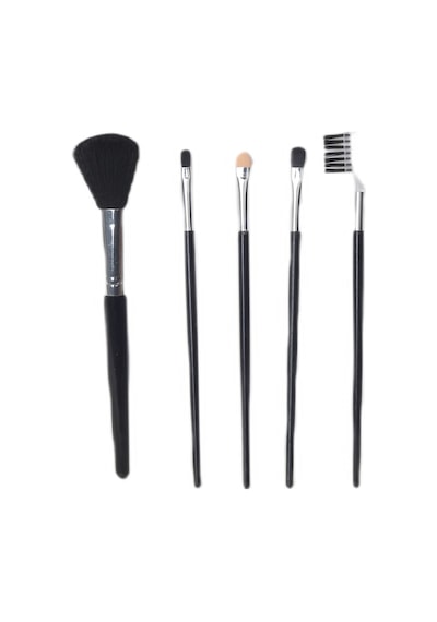 Touch Of Beauty Makyaj Fırça Seti 5li Make-up Brush Seti Çanta Boy & Leopar Desenli Çanta
