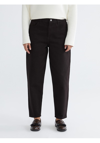 Lcw Modest Kahverengi Barrel Fit Kadın Jean Pantolon