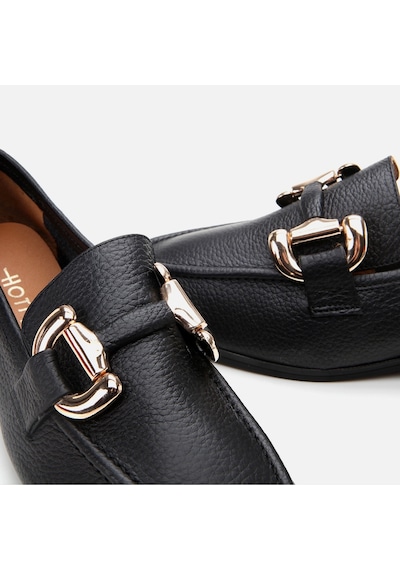 Hotiç Hakiki Deri Siyah Kadın Tokalı Loafer 01ayh303940a100 Siyah-black Siyah