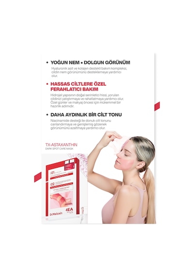 Tx Astaxanthin Leke Karşıtı Hidrojel Aydınlatıcı & Ton Eşitleyici Yüz Maskesi 4 Adet