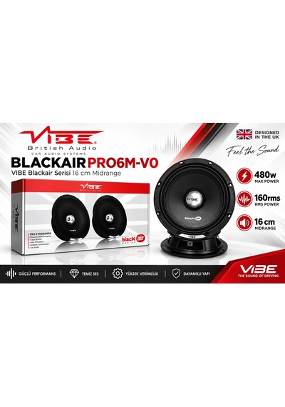 Vibe 16cm Midrange - Vibe 480w 160rms Midrange - Vıbe Blackaırpro6m Blackair Serisi 16 Cm Midrange