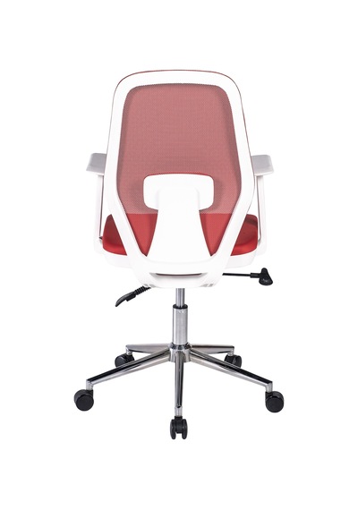 Ofisbazaar Dali Beyaz Fileli Çalışma Koltuğu Ergonomik Şef Ve Toplantı Koltuğu Kırmızı Kırmızı