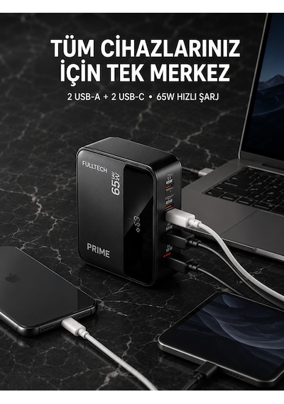 4 Portlu Gan Masaüstü Hızlı Şarj İstasyonu Android